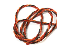 Silikon Kabel verdrillt 3x0,34qmm 5m rot/schw./orange